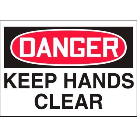 ACCUFORM Accuform Danger Keep Hands Clear Label, 5inW x 3-1/2inH, Adhesive Vinyl, 5/Pack LEQM279VSP